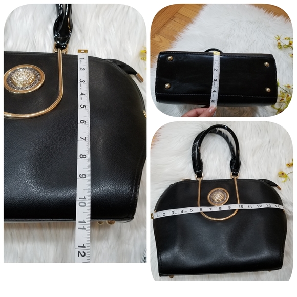 FASHION LEATHER Black Handbag With Zipper Closure.... - Picture 15 of 17